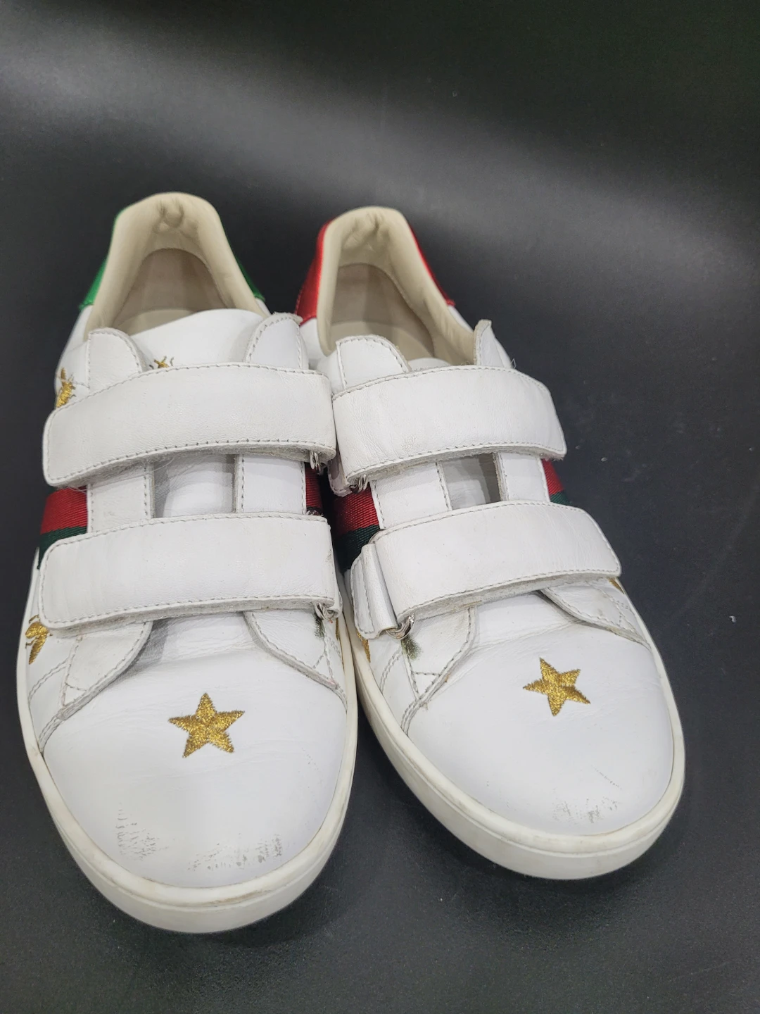 Gucci White Leather Bee Star Sneakers - photo 2