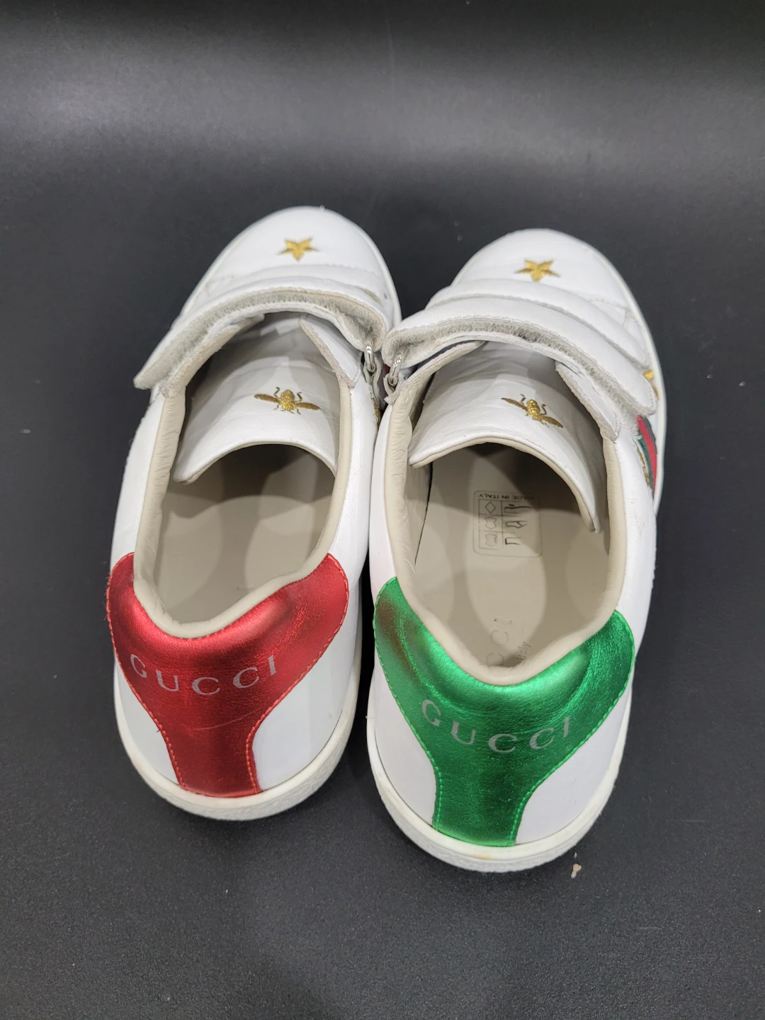Gucci White Leather Bee Star Sneakers - photo 4