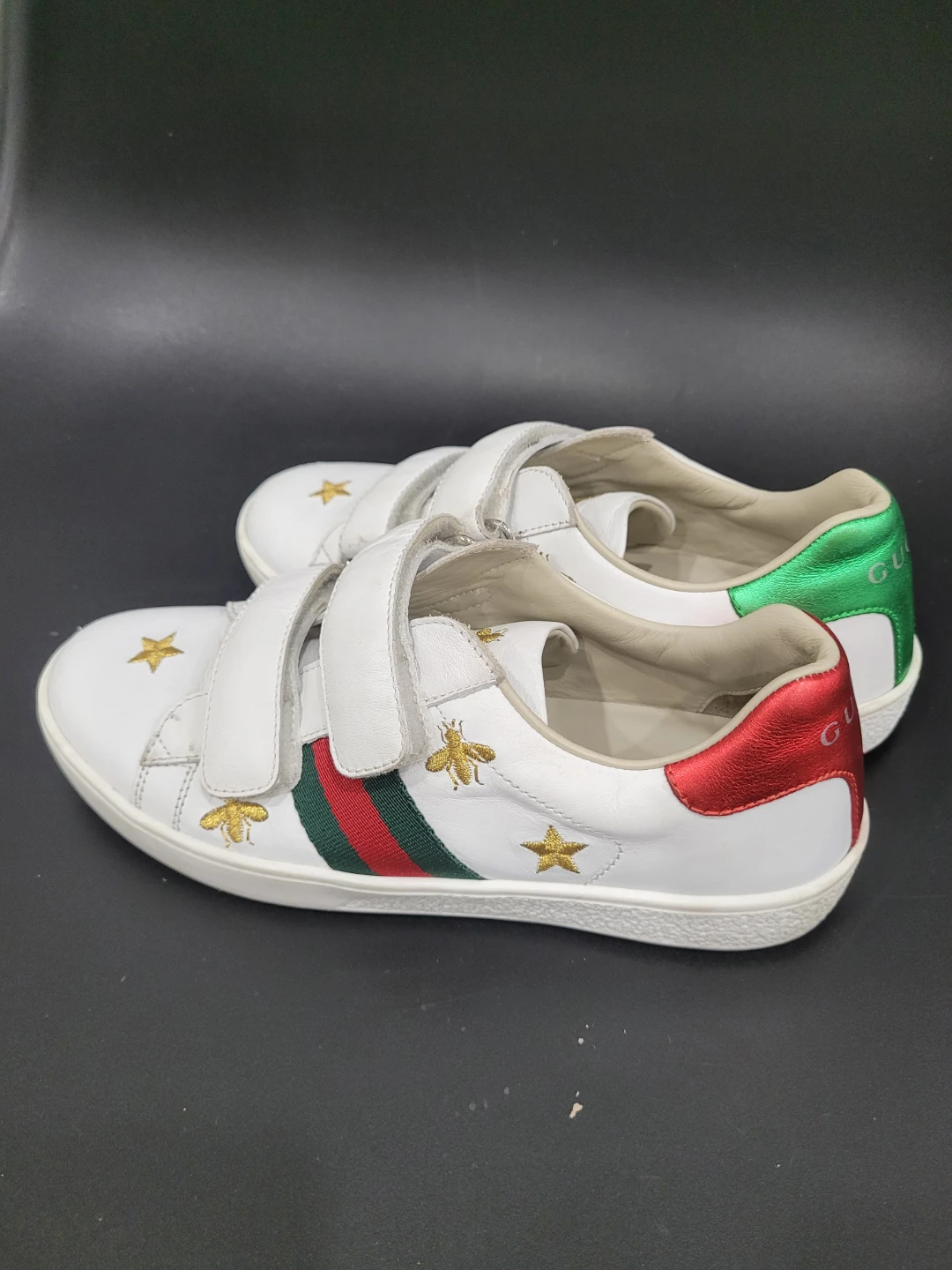 Gucci White Leather Bee Star Sneakers - photo 5