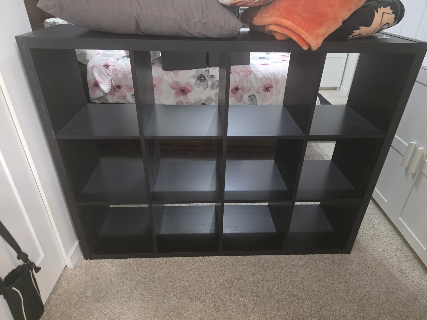 Black 12-Cube Storage Organizer Shelf