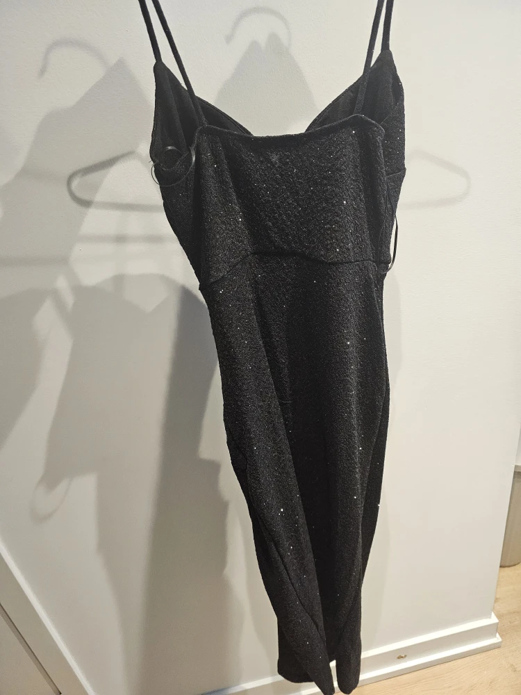 Lovely Day Black Sparkle Ruched Midi Dress Size S - photo 5