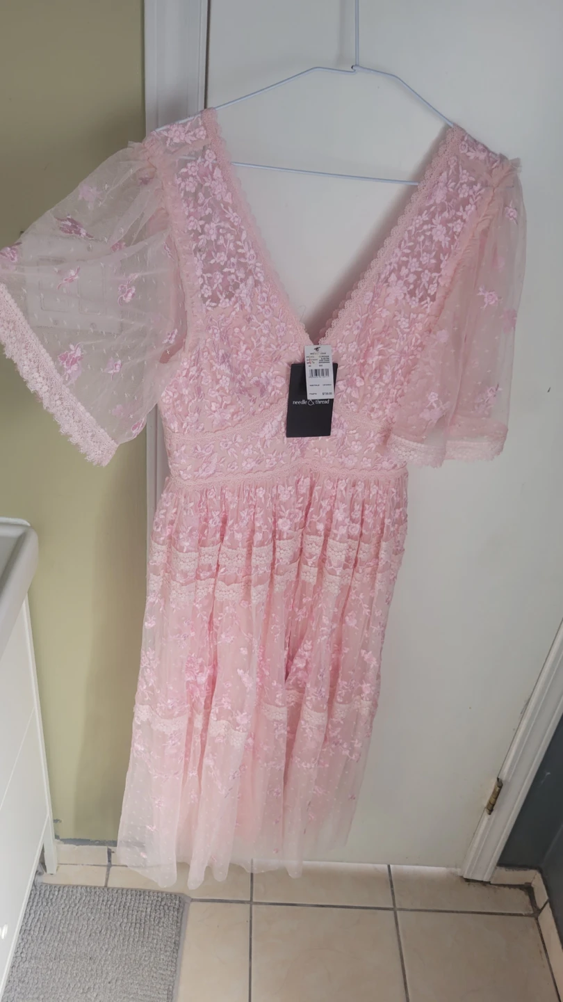Needle & Thread Pink Lace Maxi Dress - UK 6/US 2