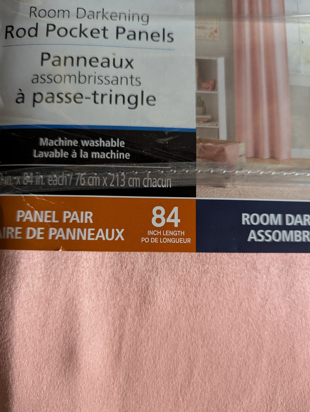 Mainstays Room Darkening Rod Pocket Panels - Coral, 84" Length - photo 3