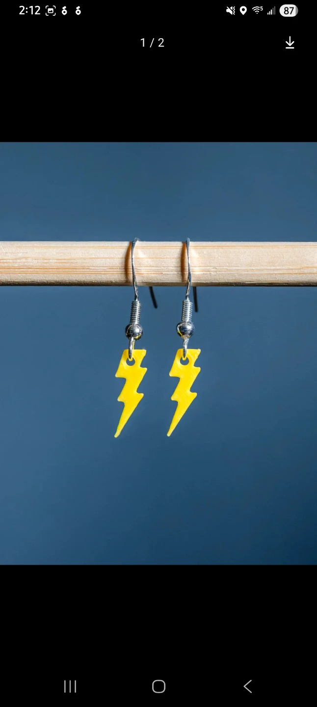 Yellow Lightning Bolt Earrings