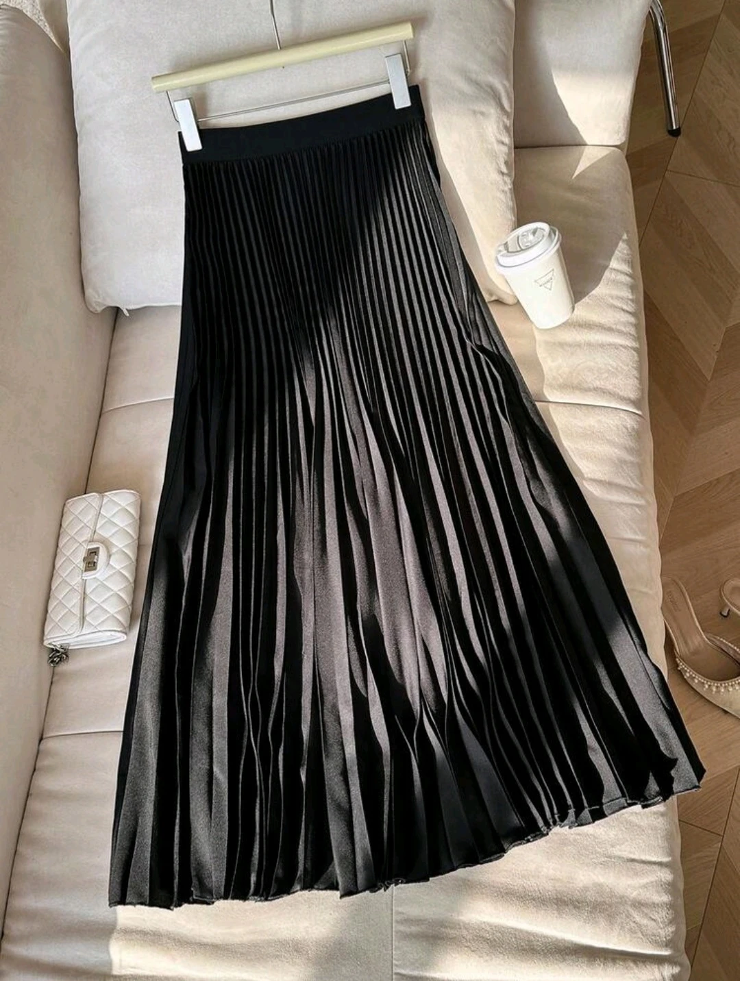 Black Pleated Maxi Skirt - photo 3