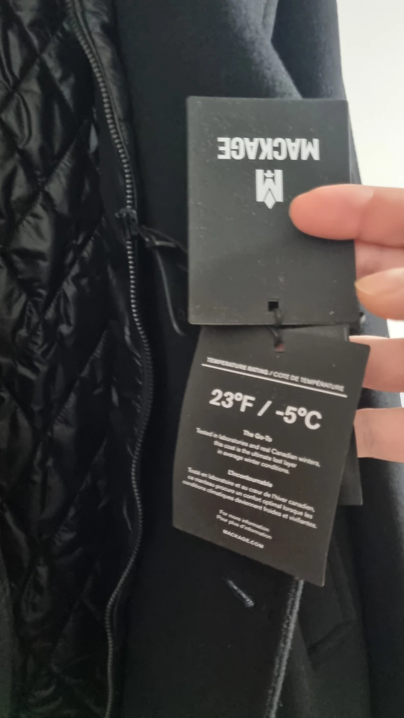 Mackage Wool Blend Peacoat with Quilted Liner - Size 44 - photo 4