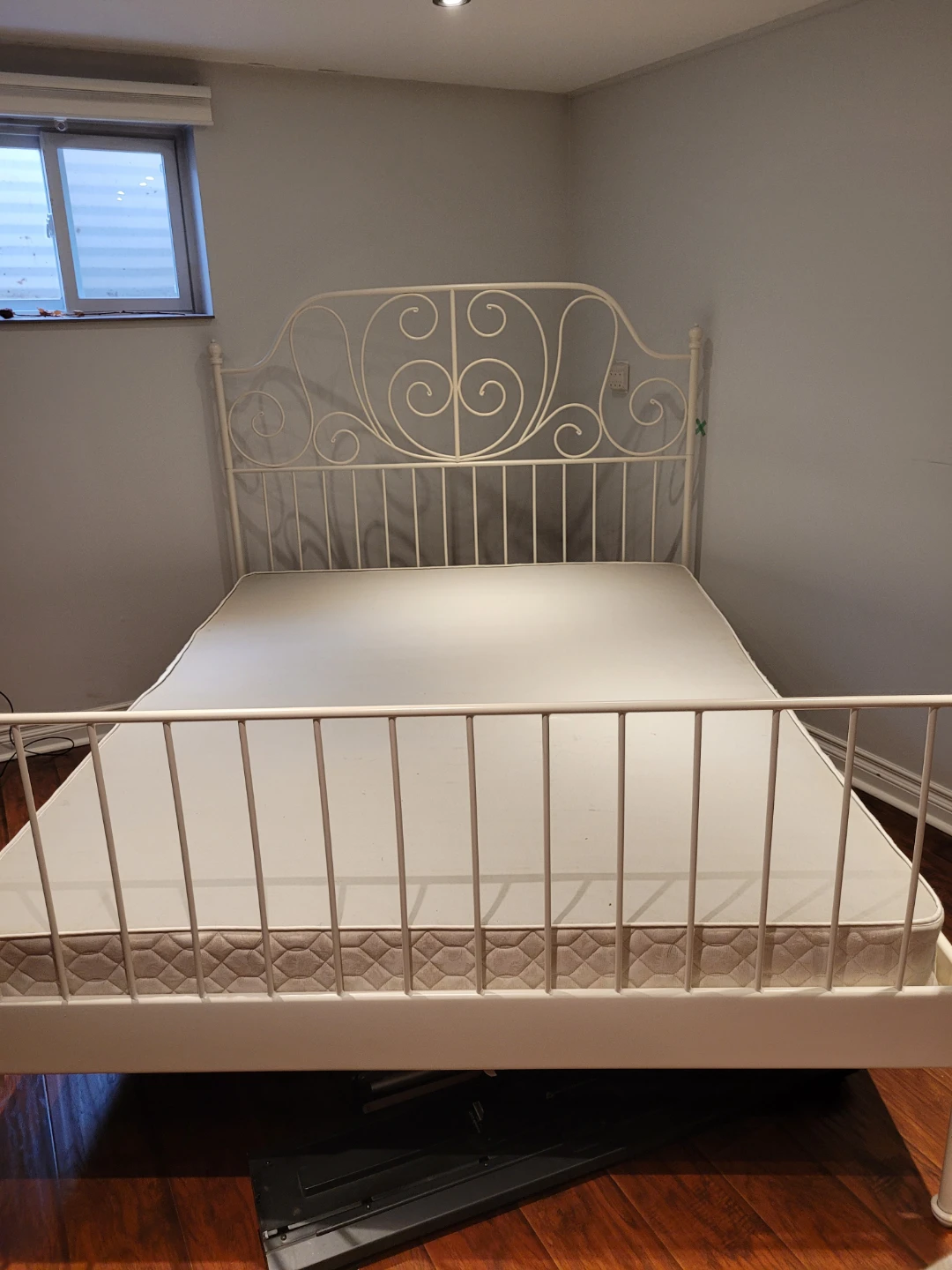 Ikea White Metal Bed Frame without Mattress - Queen size