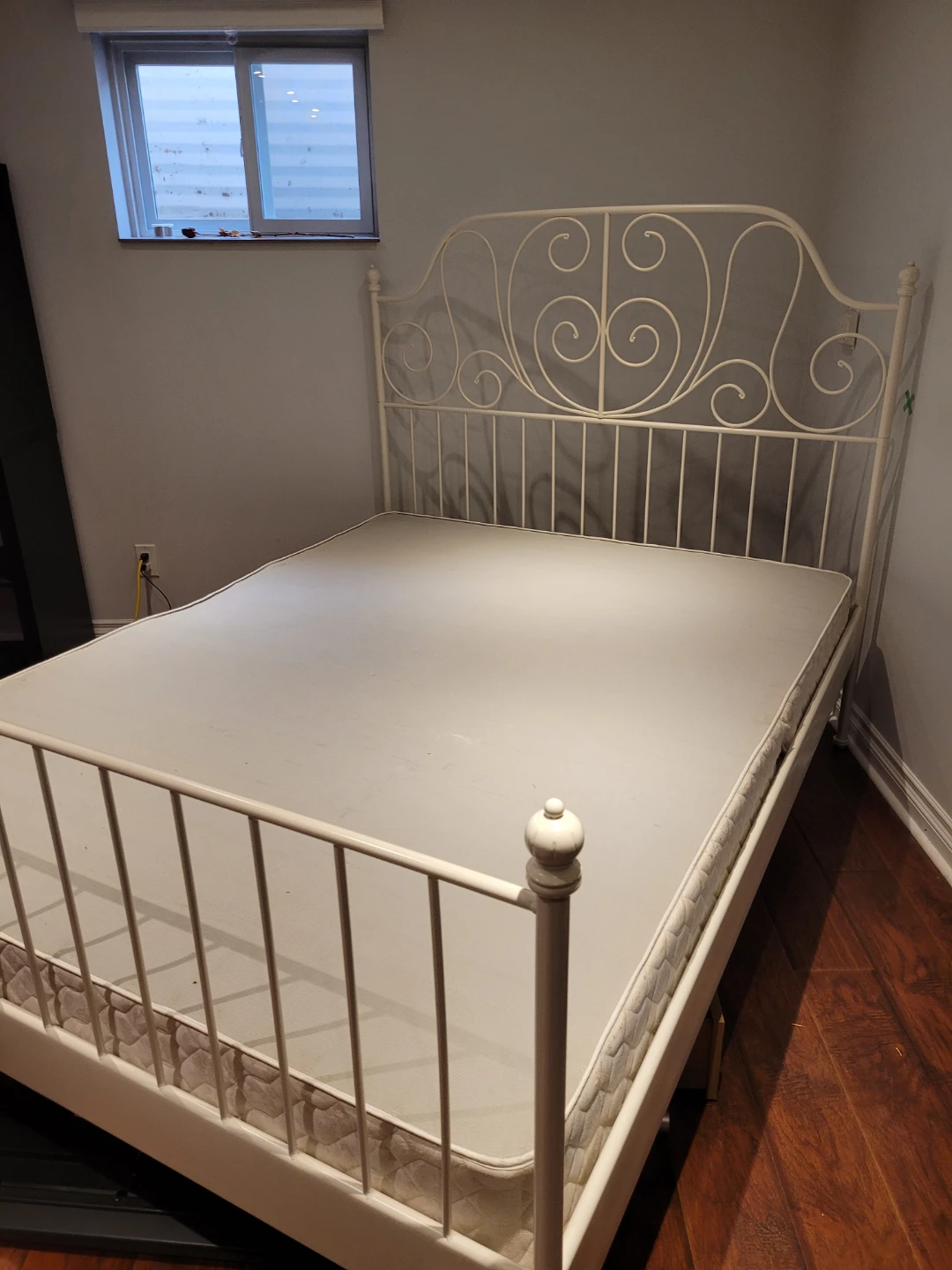 Ikea White Metal Bed Frame without Mattress - Queen size - photo 2
