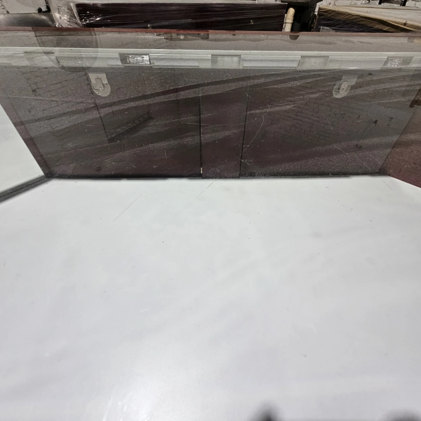 Hard wood cherry finish display case with tempered glass - photo 4