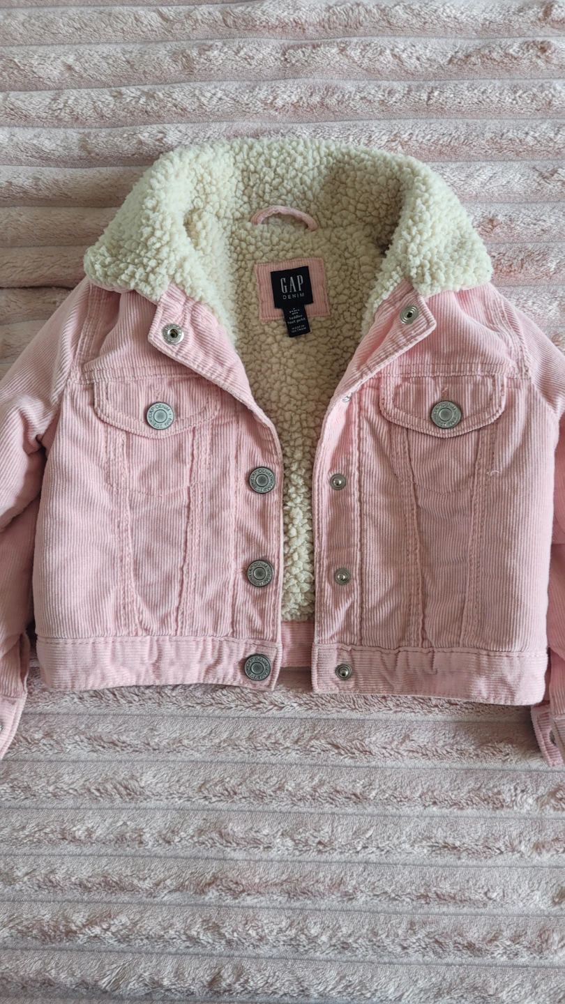 GAP DENIM Pink Corduroy Sherpa Lined Jacket - Toddler Size 2