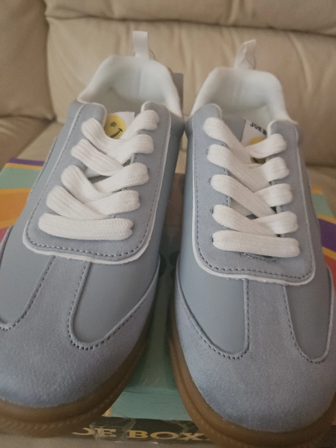 Joe Boxer Kids Blue Sneakers with Smiley Face - Size 1 - photo 2