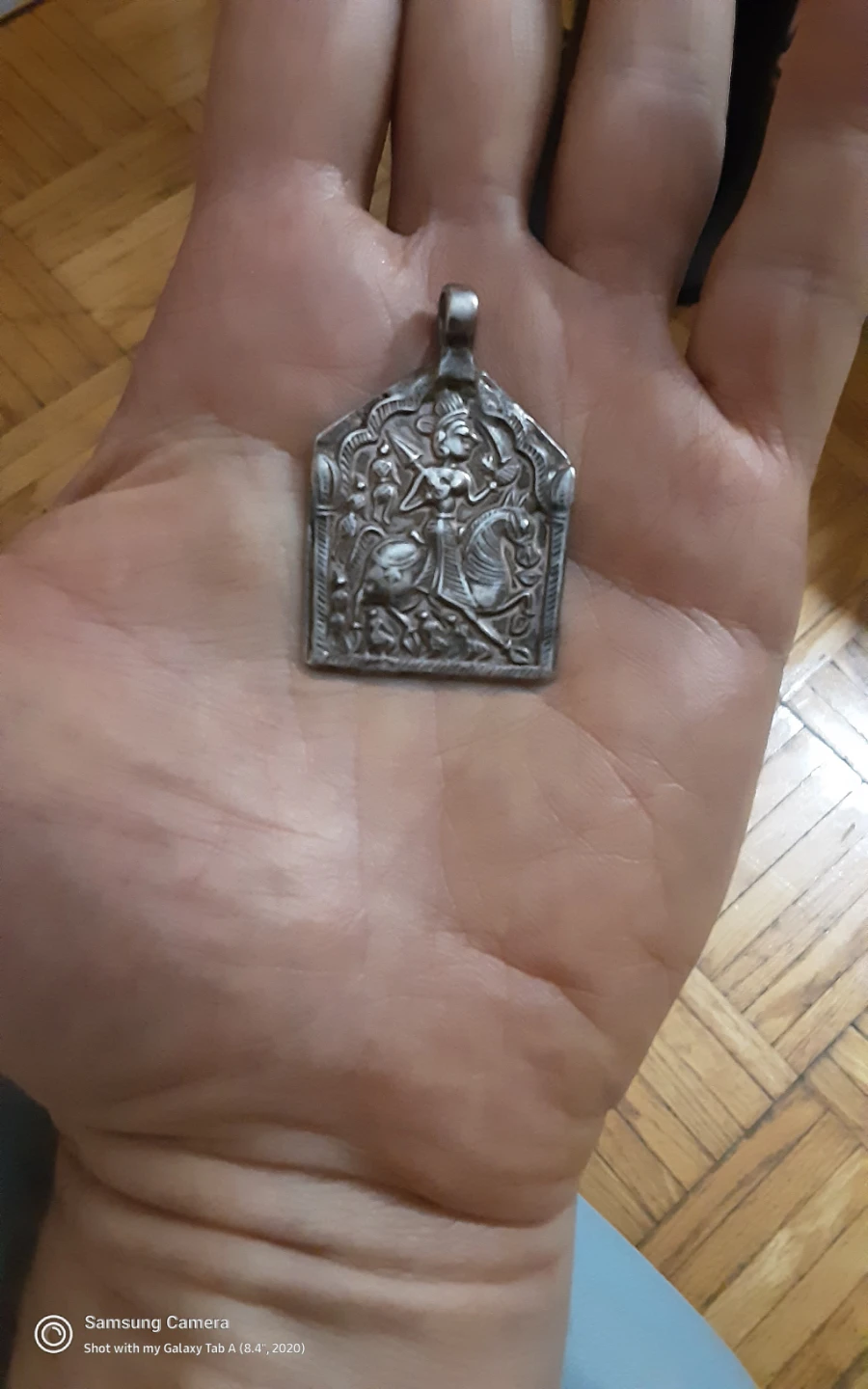 Antique Silver  TRibal Hindu God amulet - photo 4