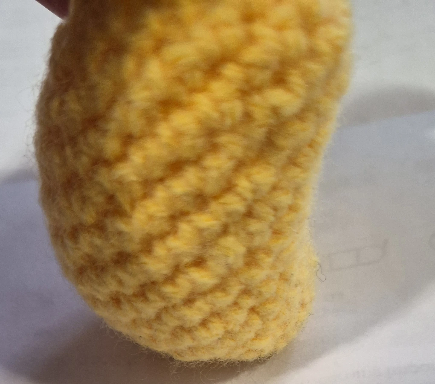 Crocheted Yellow Mango Keychain Charm - photo 4