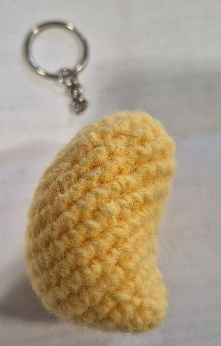 Crocheted Yellow Mango Keychain Charm - photo 5