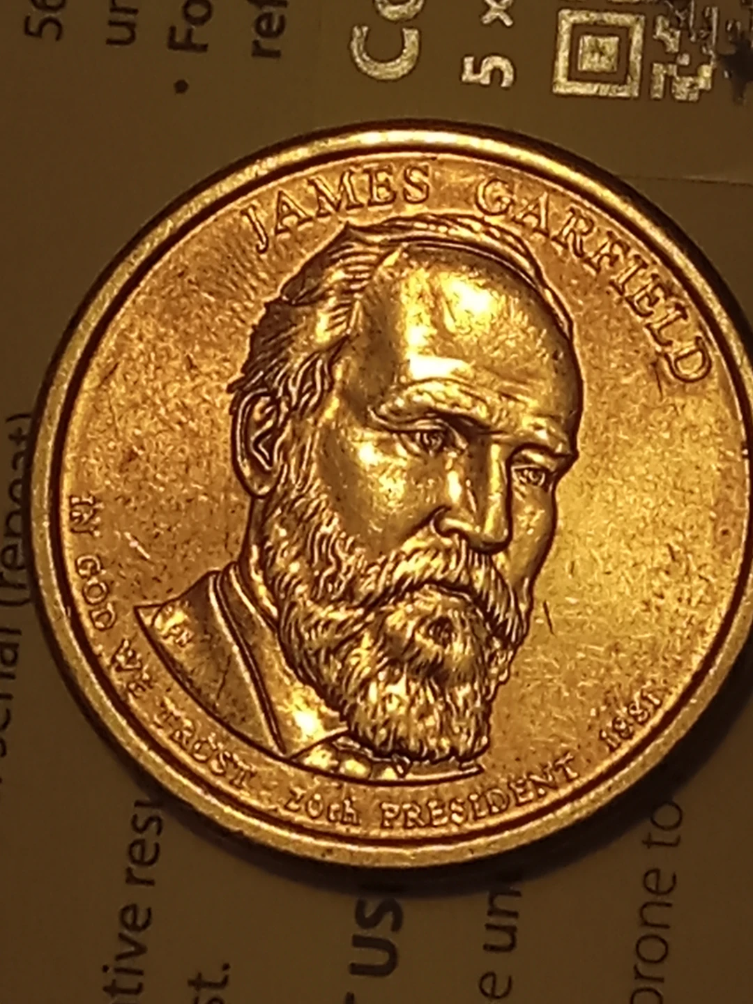 James Garfield Presidential Dollar Coin - photo 2