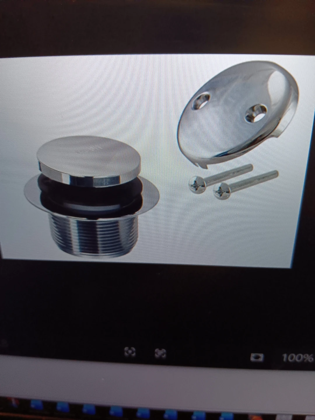 Chrome Overflow Drain Cover and Strainer
