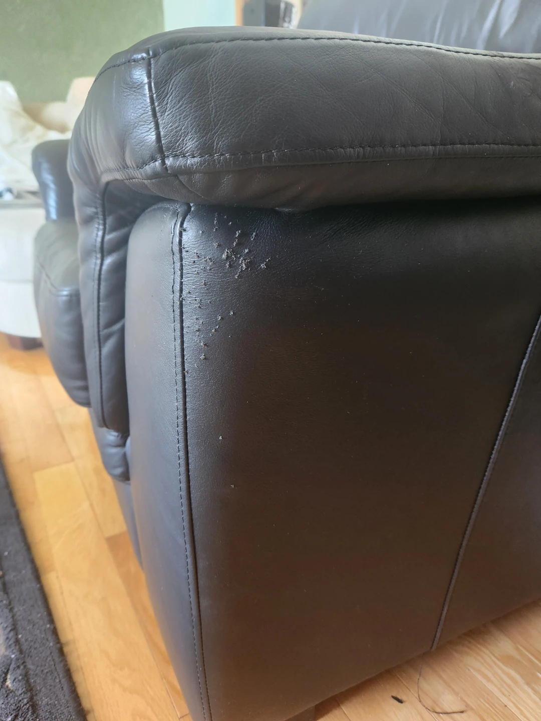 Black faux Leather Armchair