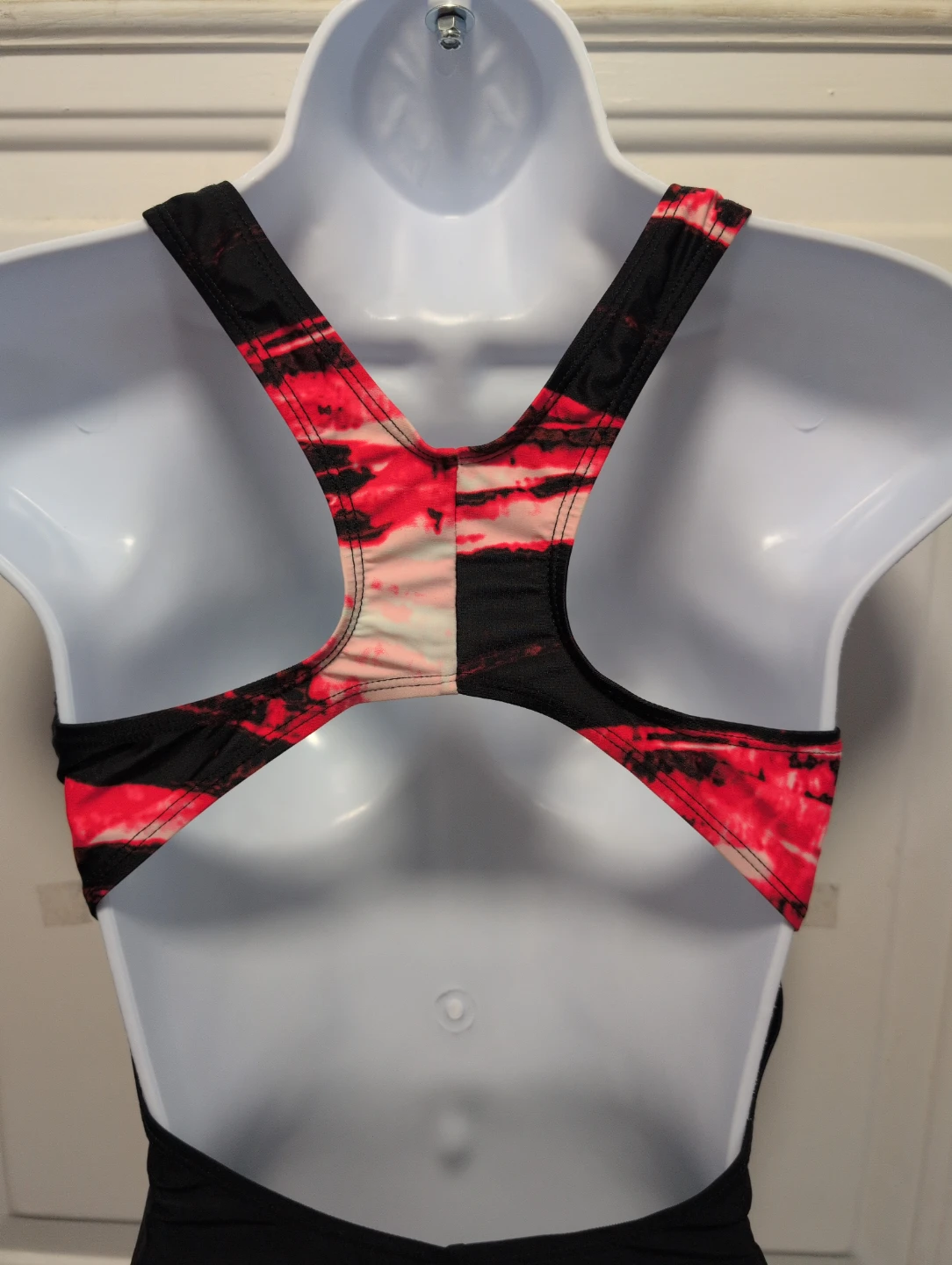 Black and Red Tie-Dye One-Piece Swimsuit - photo 5