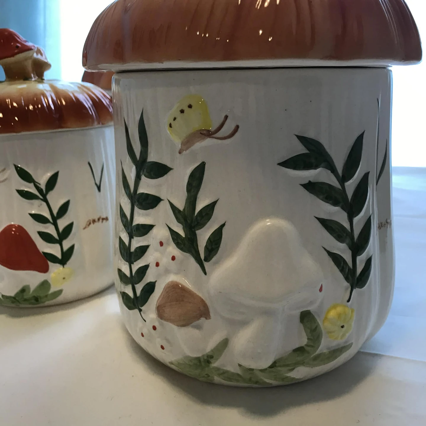 Ceramic Mushroom Canister Set with Lids - photo 2