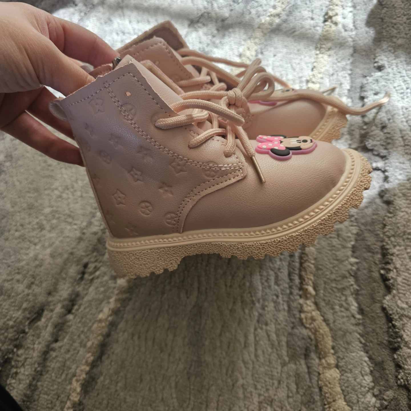 Kids Pink Minnie Mouse Boots Size 24