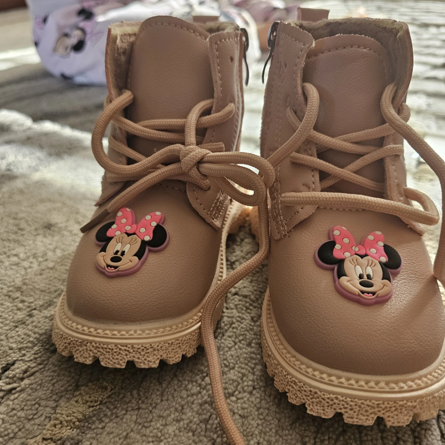 Kids Pink Minnie Mouse Boots Size 24 - photo 2