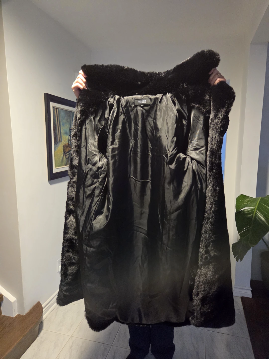 M Black faux fur jacket