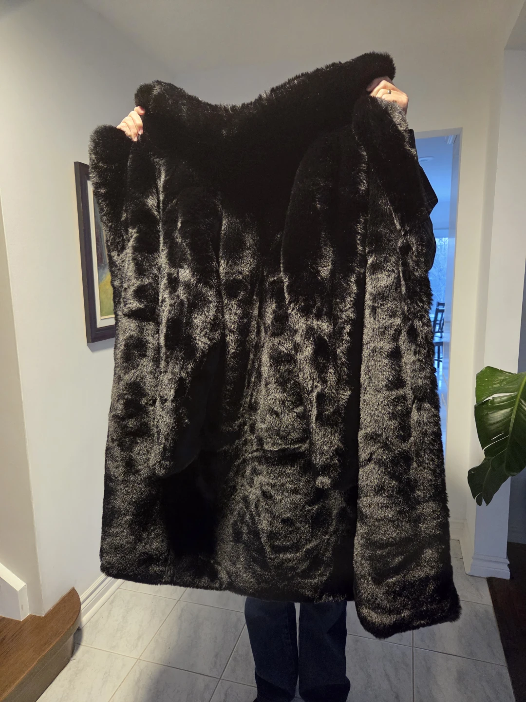 M Black faux fur jacket - photo 2