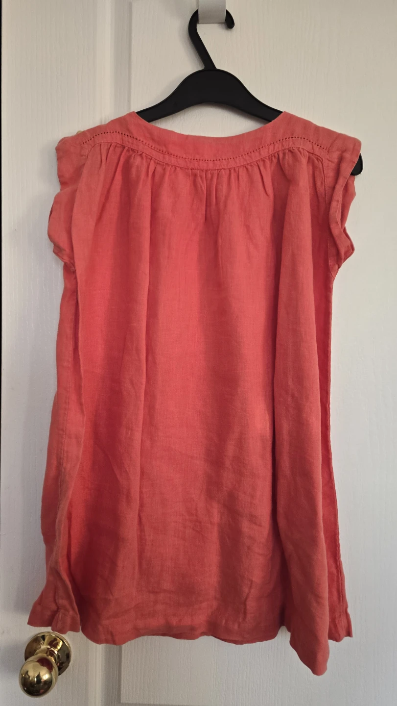 Monoprix Kids Linen Dress Coral Size 8 - photo 2