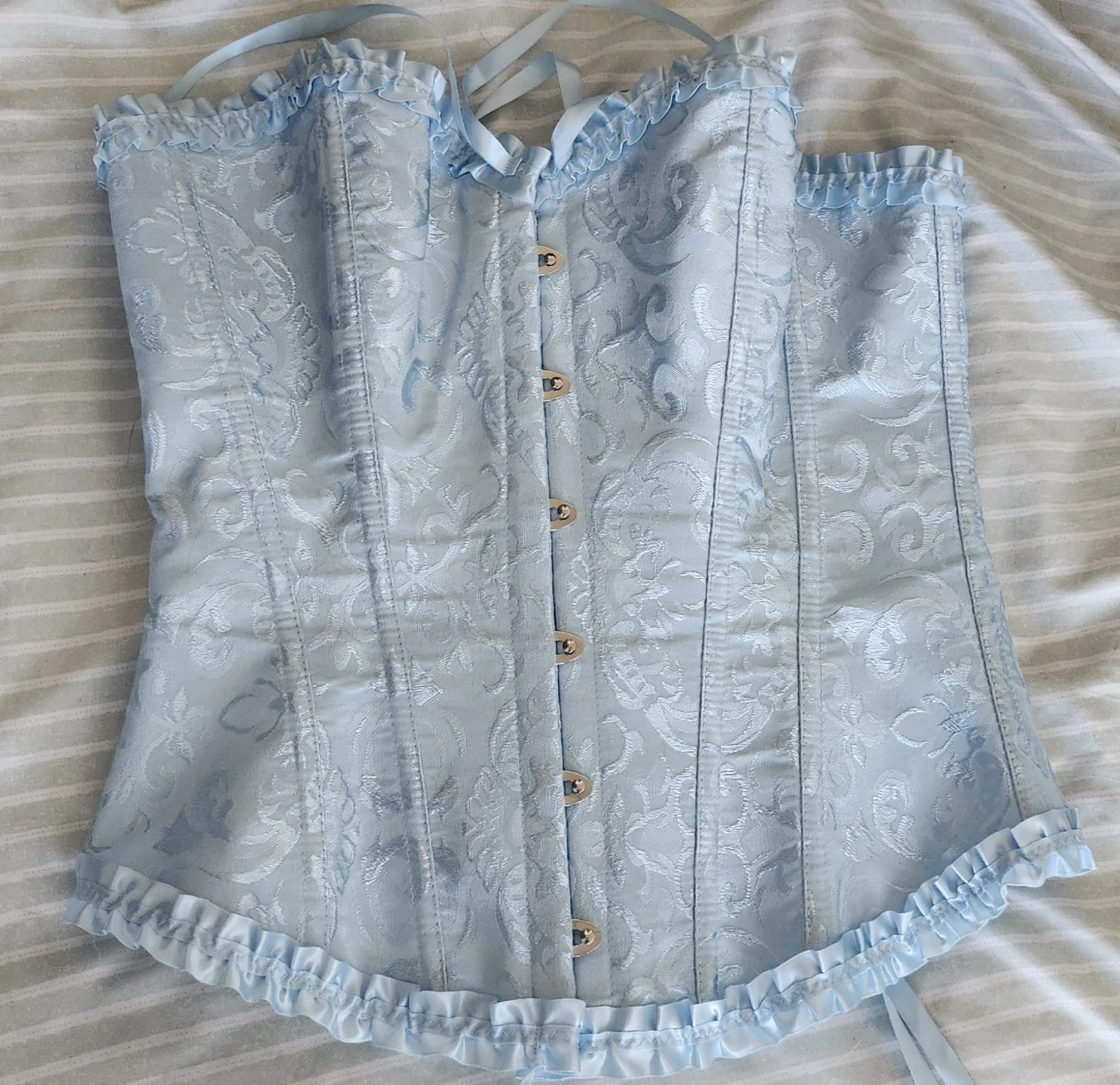 Light Blue Brocade Corset