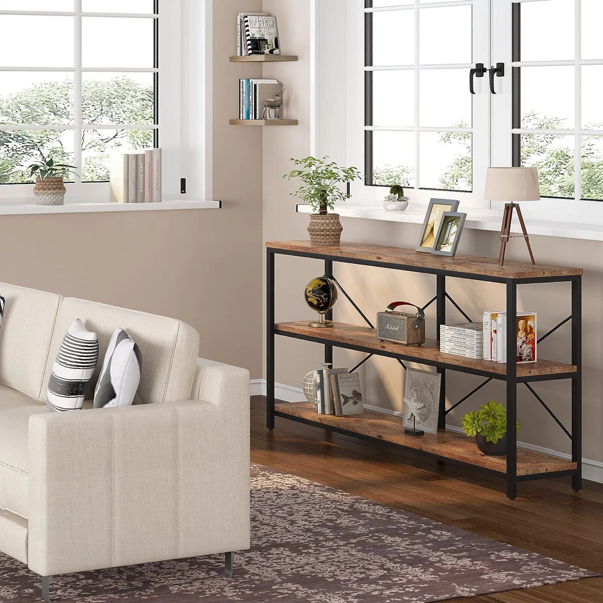 70” Industrial Console Table – Entryway / Sofa Table – NEW