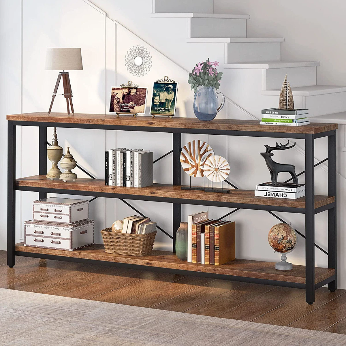 70” Industrial Console Table – Entryway / Sofa Table – NEW - photo 2