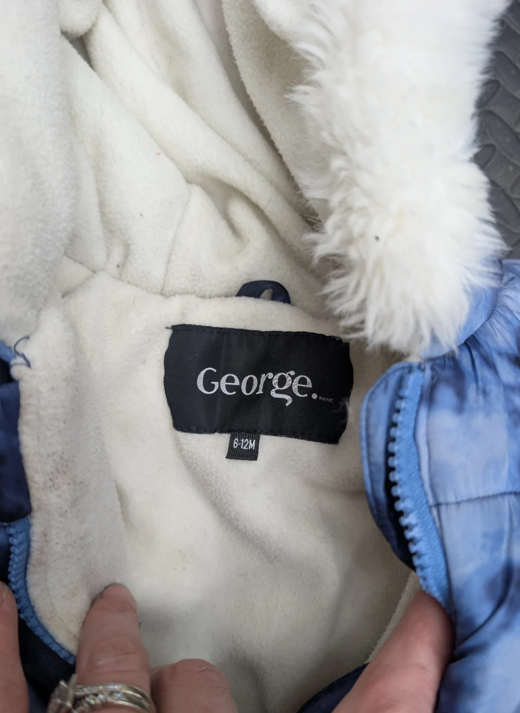 George Baby Snowsuit 6-12 Months Blue Tie-Dye - photo 2