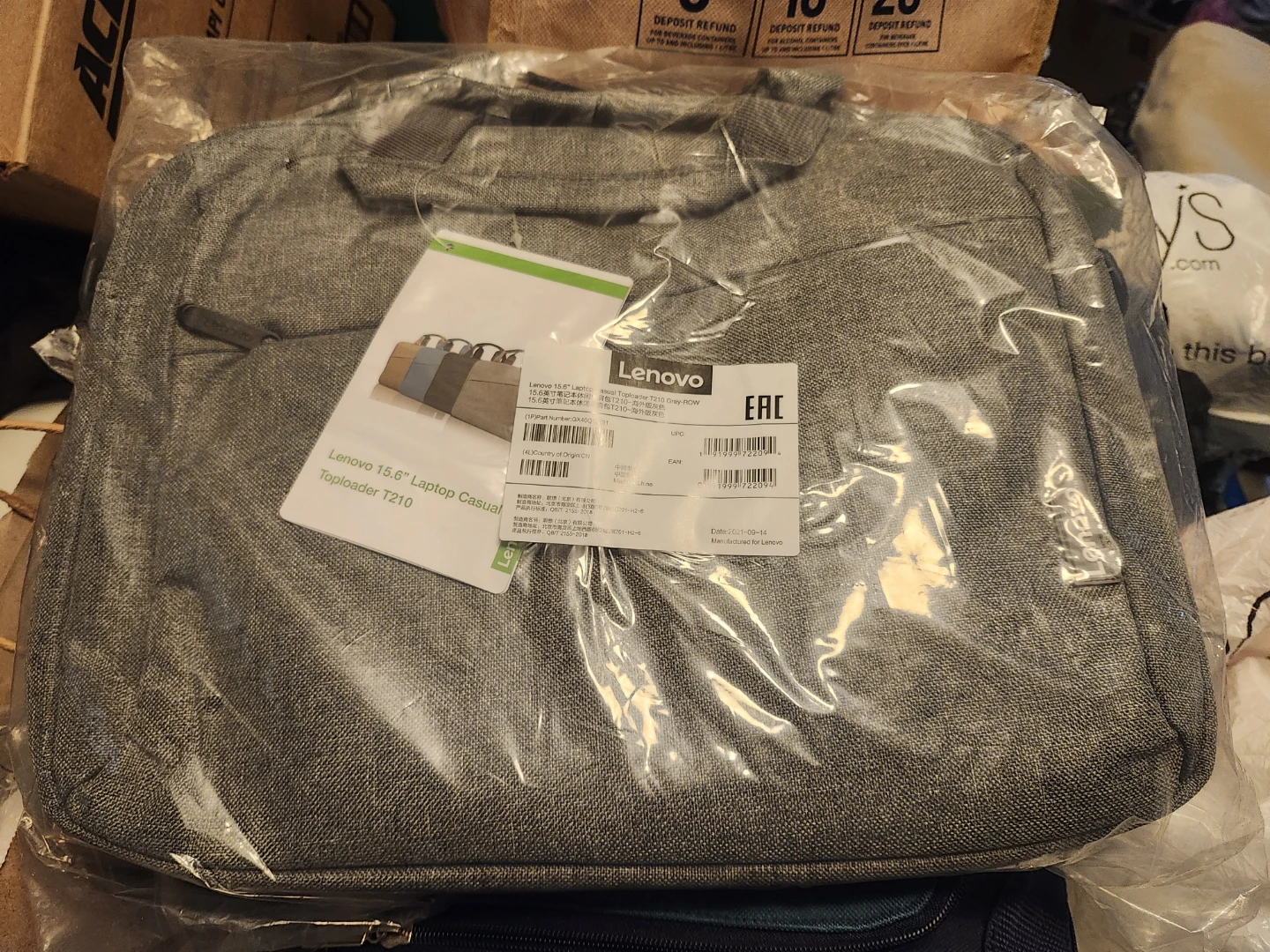 Lenovo 15.6" Laptop Casual Toploader T210 Bag - New