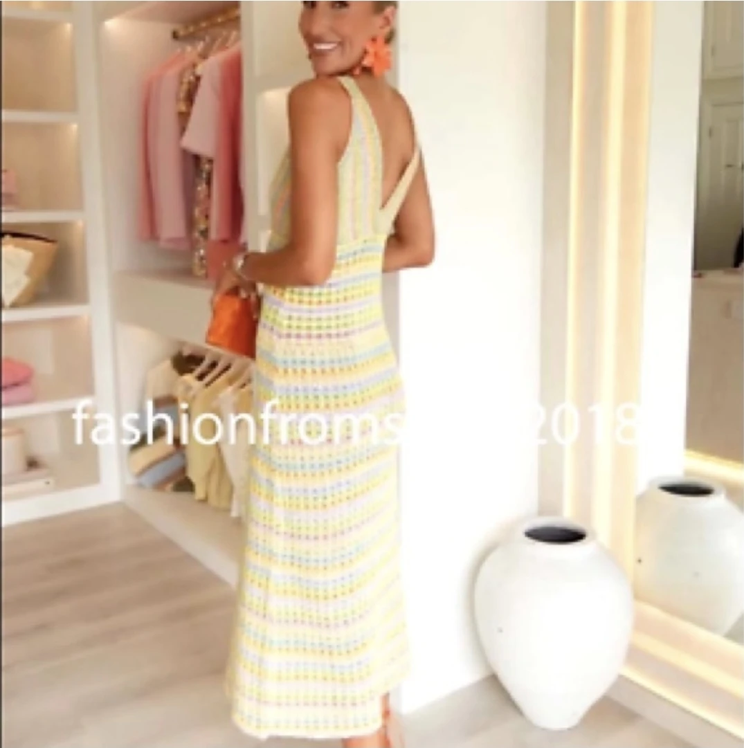 Zara Multi-Stripe Crochet Knit Midi Dress - photo 4