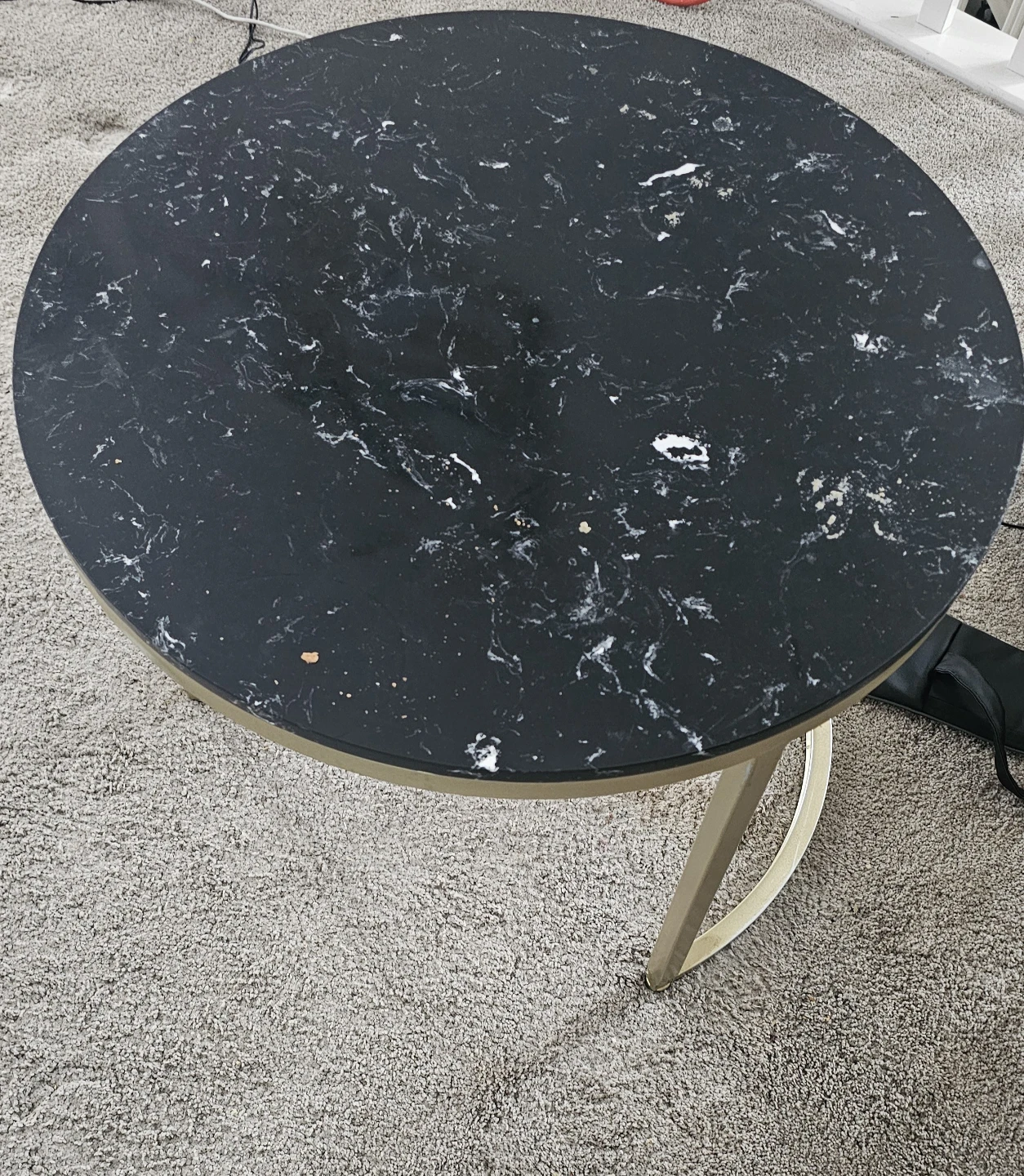 Round Marbled Accent Table