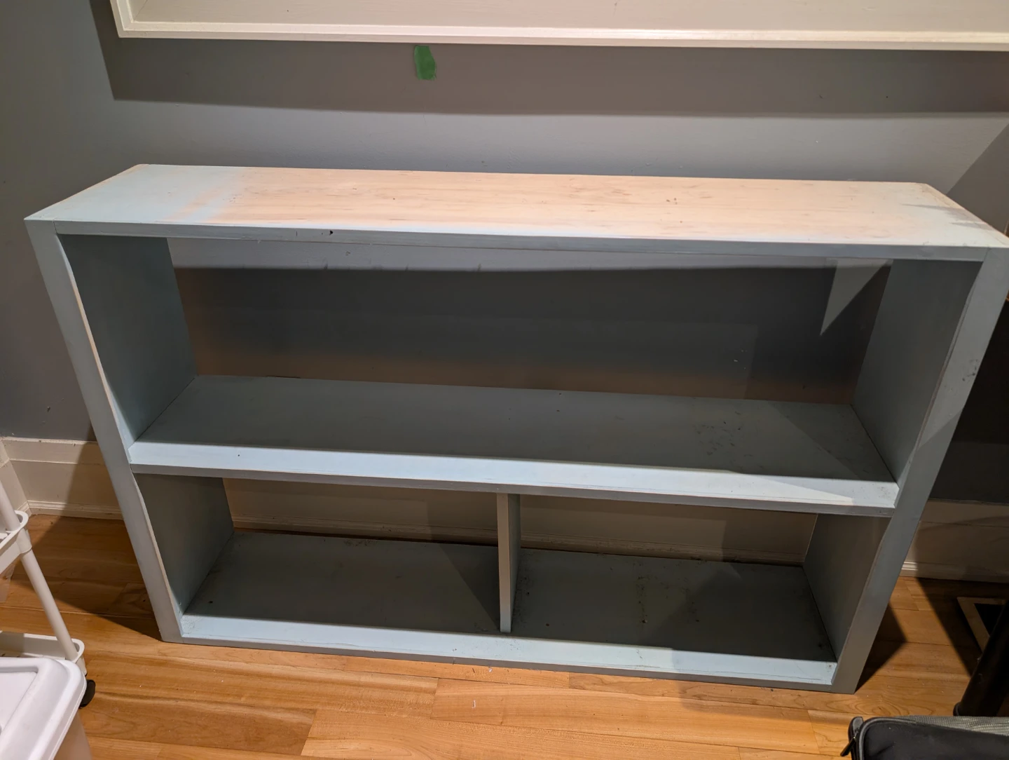 Light Blue Two-Tier Shelf Unit