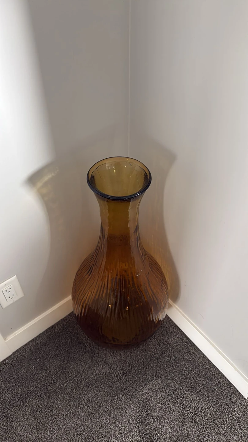 Large Amber Glass Vase - photo 2