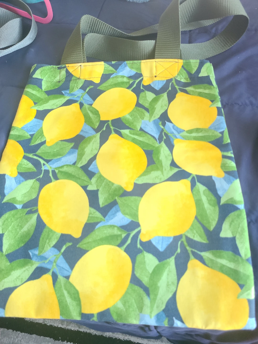 Tote Bag with African Print and Lemon Design - photo 4