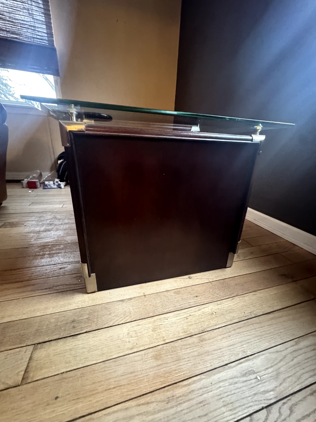 Pair of End Tables with Glass Tops - photo 4