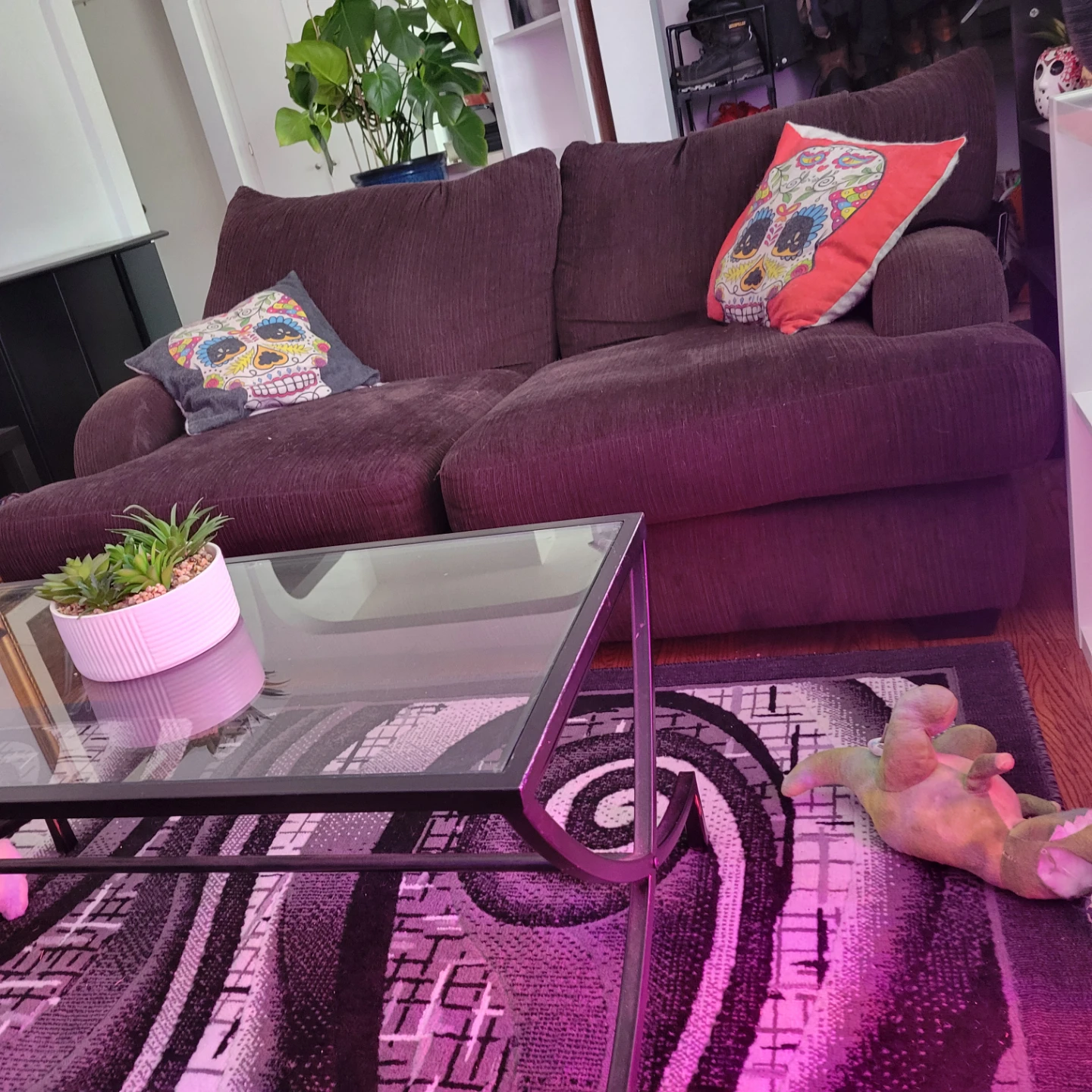 Brown Corduroy Sectional Couch - photo 5
