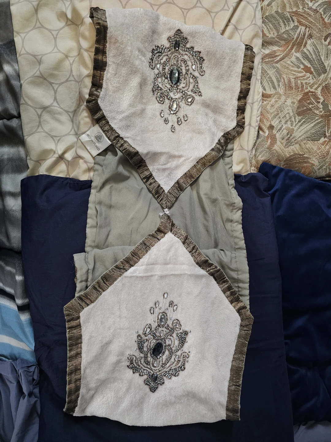 Bowring Beaded Velvet Table Runner