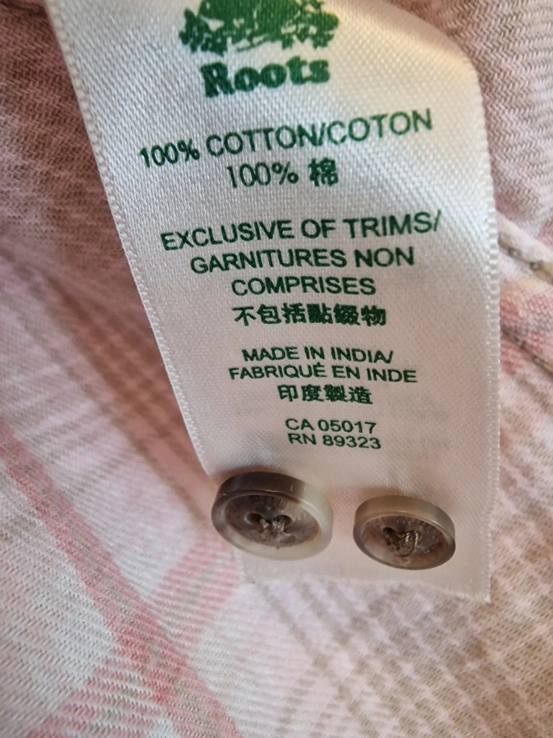 Roots Canada Plaid Button-Up Shirt - Size Medium - photo 4
