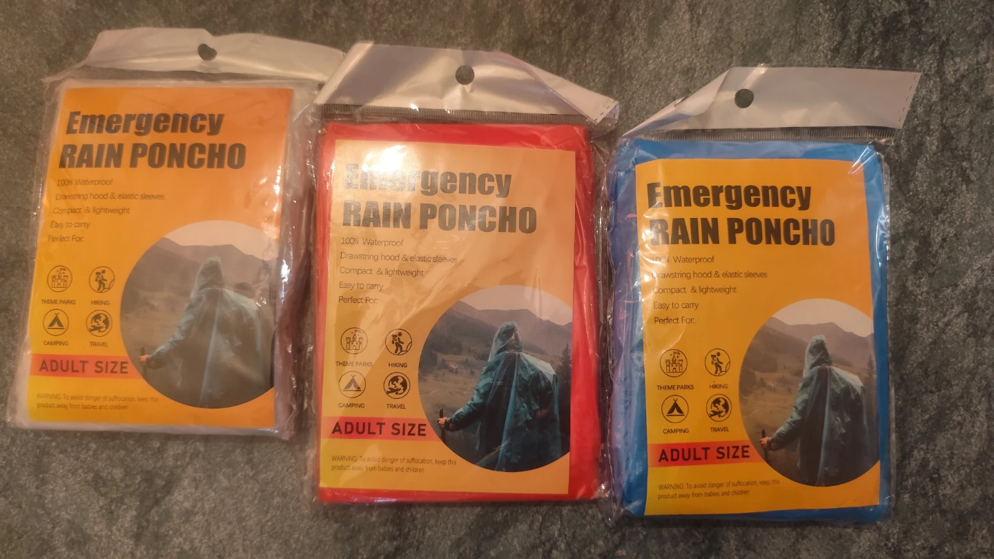 Emergency Rain Poncho - Adult Size