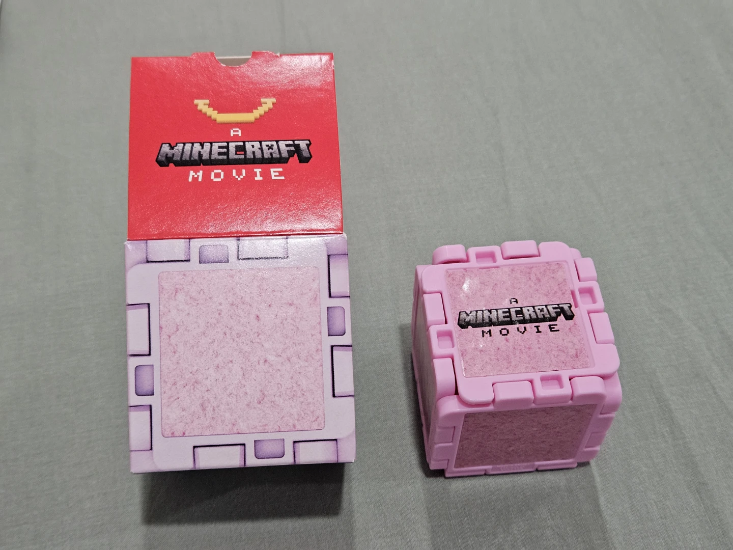 Minecraft Movie Cute Pink Toy with Stickers