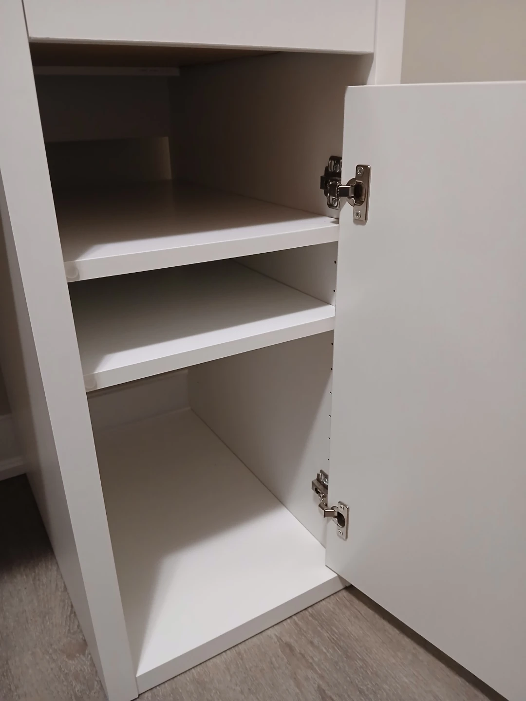 White IKEA Micke Desk with Drawers and Cabinet - photo 3