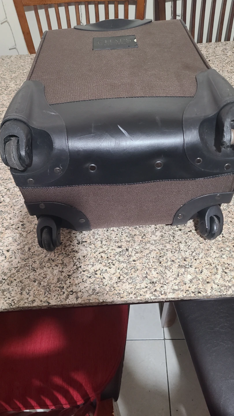 Chaps Brown Rolling Suitcase Luggage - photo 4