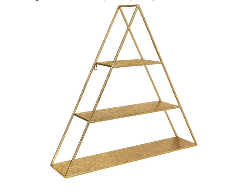 Kate and Laurel Tildan 3 Tier Triangle Floating Metal Wall Shelf