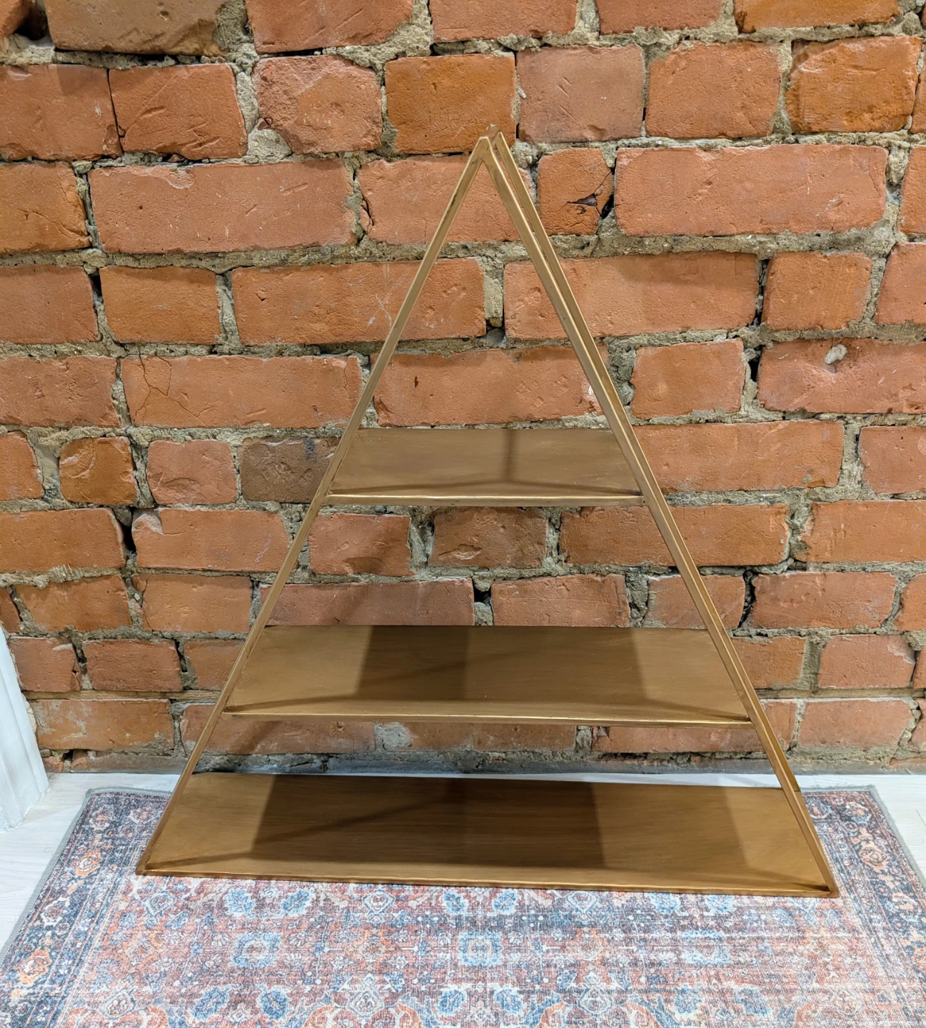 Kate and Laurel Tildan 3 Tier Triangle Floating Metal Wall Shelf - photo 3