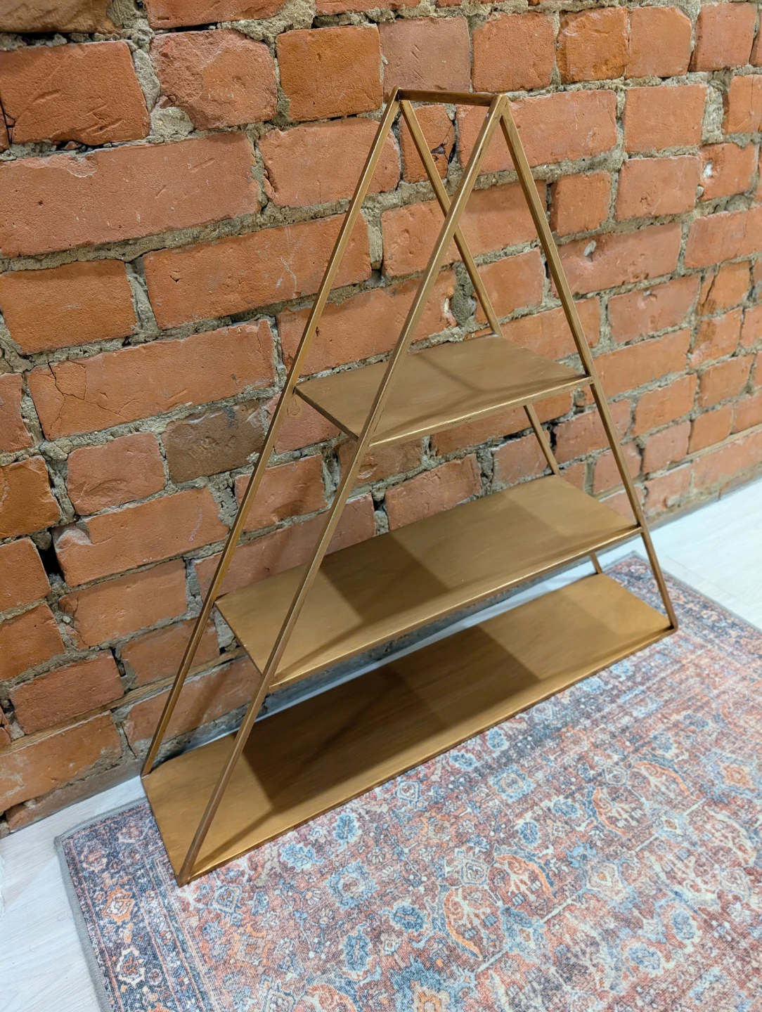 Kate and Laurel Tildan 3 Tier Triangle Floating Metal Wall Shelf - photo 5