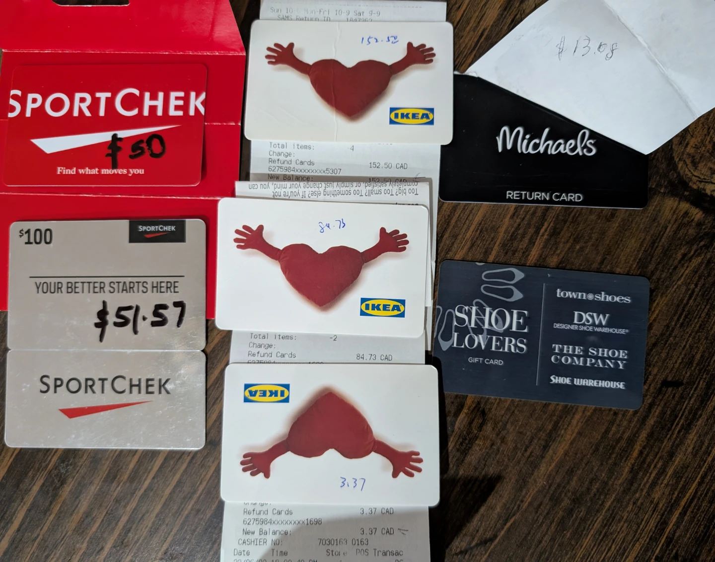 Gift Card Swap: Sport Chek , ikea, the shoe company